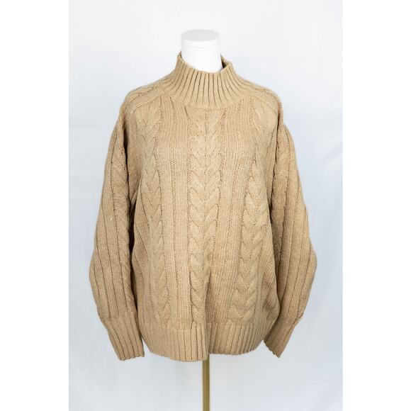 Ann Taylor Size XL Sweater Pullover Cable Knit Tan NWT - Picture 1 of 6